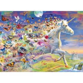 Puzzle Unicorni Si Fluturi, 500 Piese si Stickere Ravensburger - 1